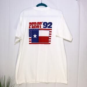 Vintage 1992 Perot ‘92 "Let’s Elect A Real Texan This‎ Time" Stitch Tee XL